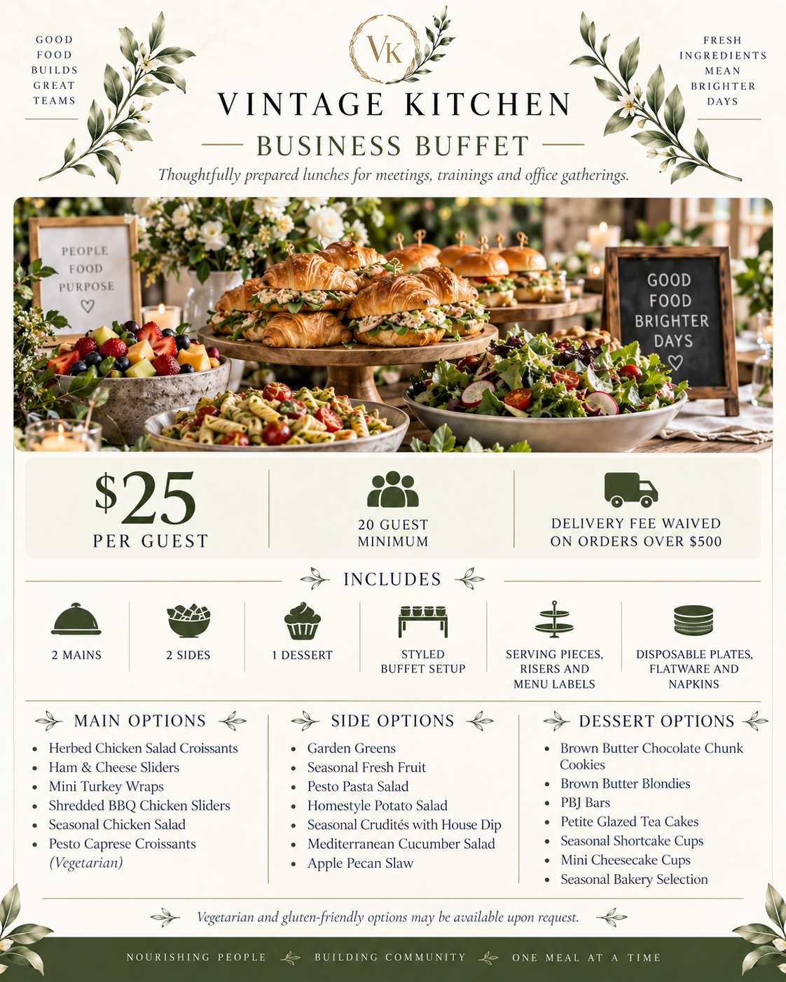 Lunch Buffet Catering Menu